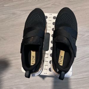 Tiem gold and black bike shoes